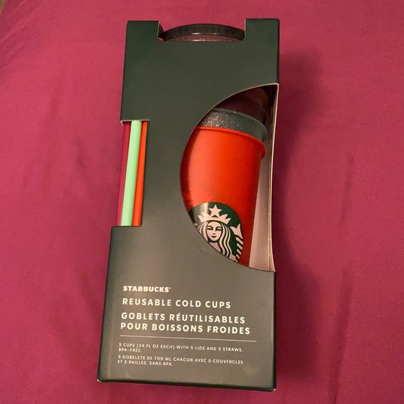 Glitter cold cups tumblers set of 5 Starbucks